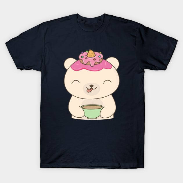 Kawaii Cute Polar Bear T-Shirt T-Shirt by happinessinatee